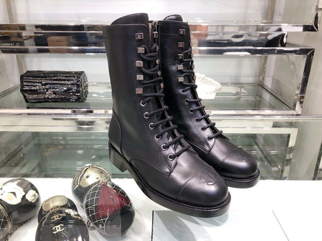Chanel Mid-Calf Boots Calfskin Leather Fall/Winter Collection Black