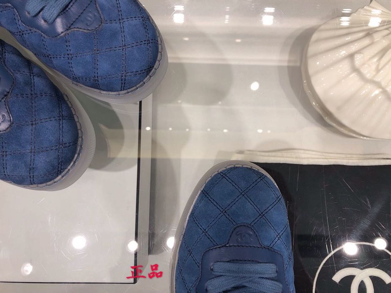 Chanel Suede Trainer Sneakers Calfskin Leather Fall/Winter Collection Blue