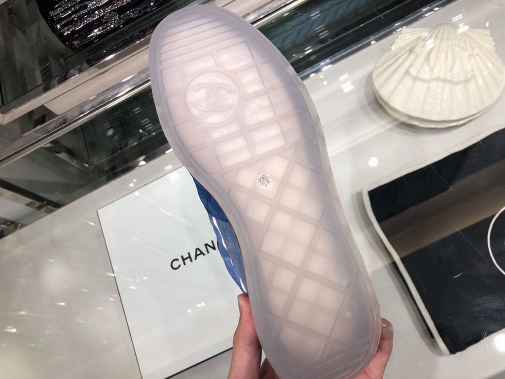 Chanel Suede Trainer Sneakers Calfskin Leather Fall/Winter Collection Blue