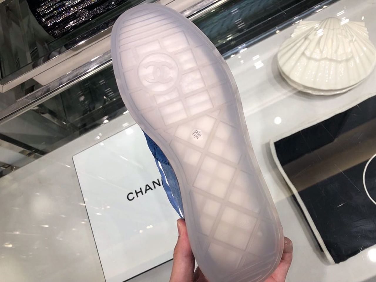 Chanel Suede Trainer Sneakers Calfskin Leather Fall/Winter Collection Blue