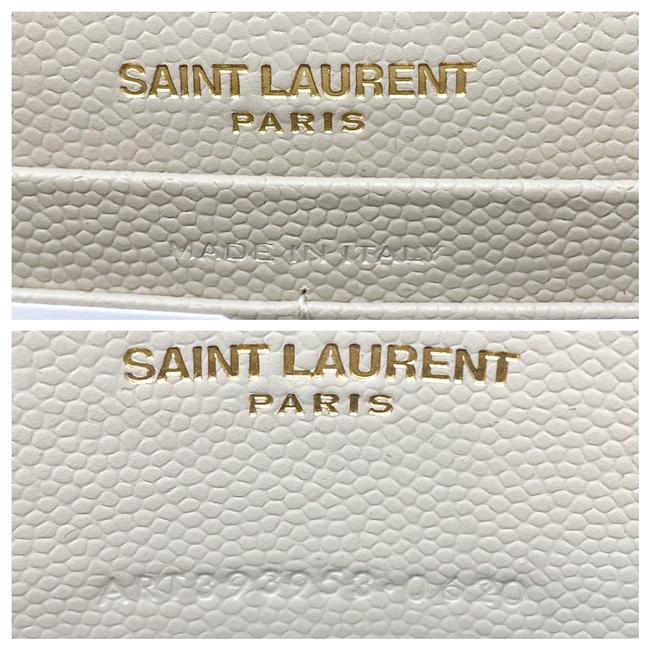 Saint Laurent Monogram Envelope Chain Wallet Grain De Poudre Matelasse Chevron Nude Beige Leather Shoulder Bag