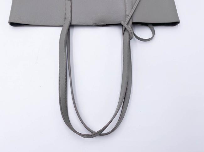 Saint Laurent Bag Shopping Calfskin Medium Light Grey Leather Tote