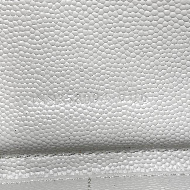 Saint Laurent Grey Grain De Poudre Matelasse Chevron Monogram Zip Around Wallet