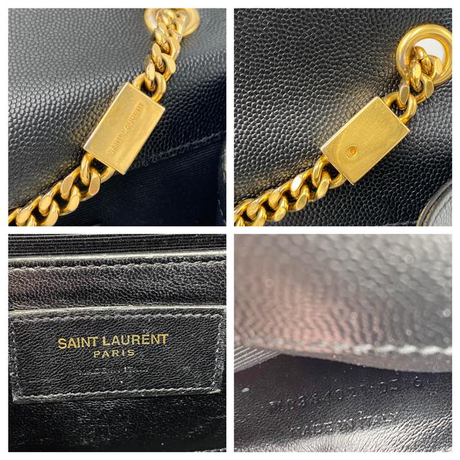 Saint Laurent Monogram Kate Grain De Poudre Medium Classic Satchel Black Leather Shoulder Bag