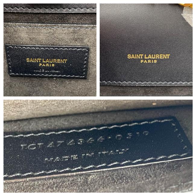 Saint Laurent Monogram Kate Small Smooth Calfskin Tassel On Chain Black Leather Shoulder Bag