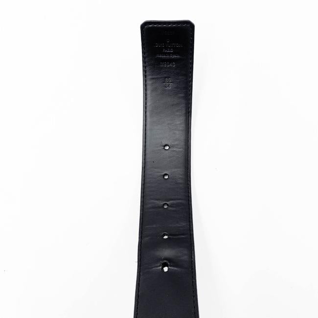 Louis Vuitton Black Calfskin Monogram Eclipse 40mm Lv Initiales Reversible Belt