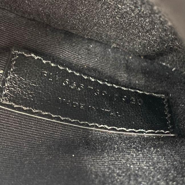 Saint Laurent Envelope Uptown Monogram Plaque Grained-leather Black Leather Clutch