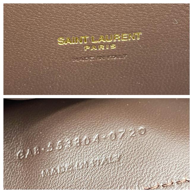 Saint Laurent Monogram Kate Soft Medium Reversible Ysl Monogram Brown Suede Leather Cross Body Bag