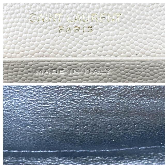Saint Laurent Chain Wallet Grain De Poudre Matelasse Monogram Beige Leather Shoulder Bag
