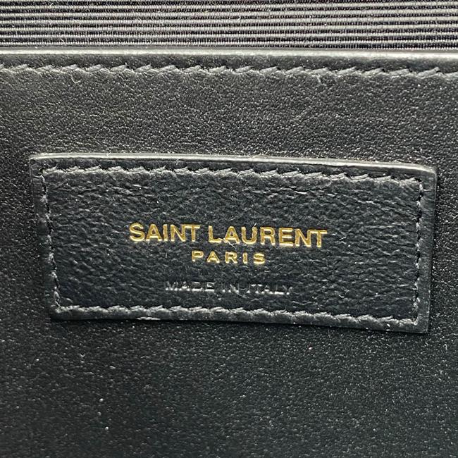 Saint Laurent Monogram Kate Ghw Grain De Poudre Small Satchel Black Leather Shoulder Bag