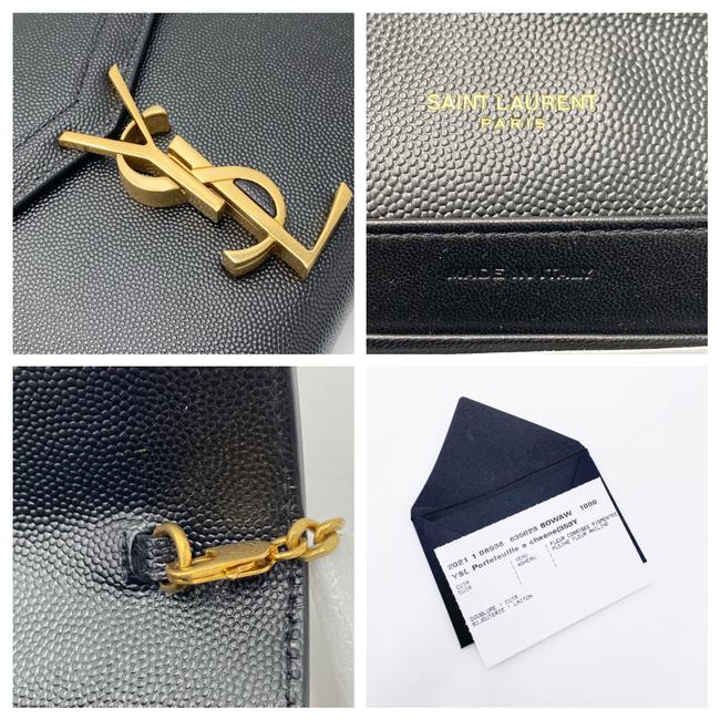 Saint Laurent Cassandre Wallet-on-chain Monogram Black Leather Cross Body Bag