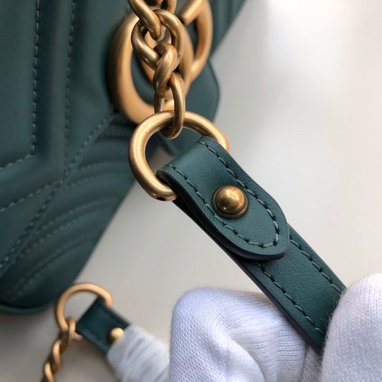 Gucci Marmont Shoulder Bag 23cm 446744 Calfskin Leather Spring/Summer Collection, Green