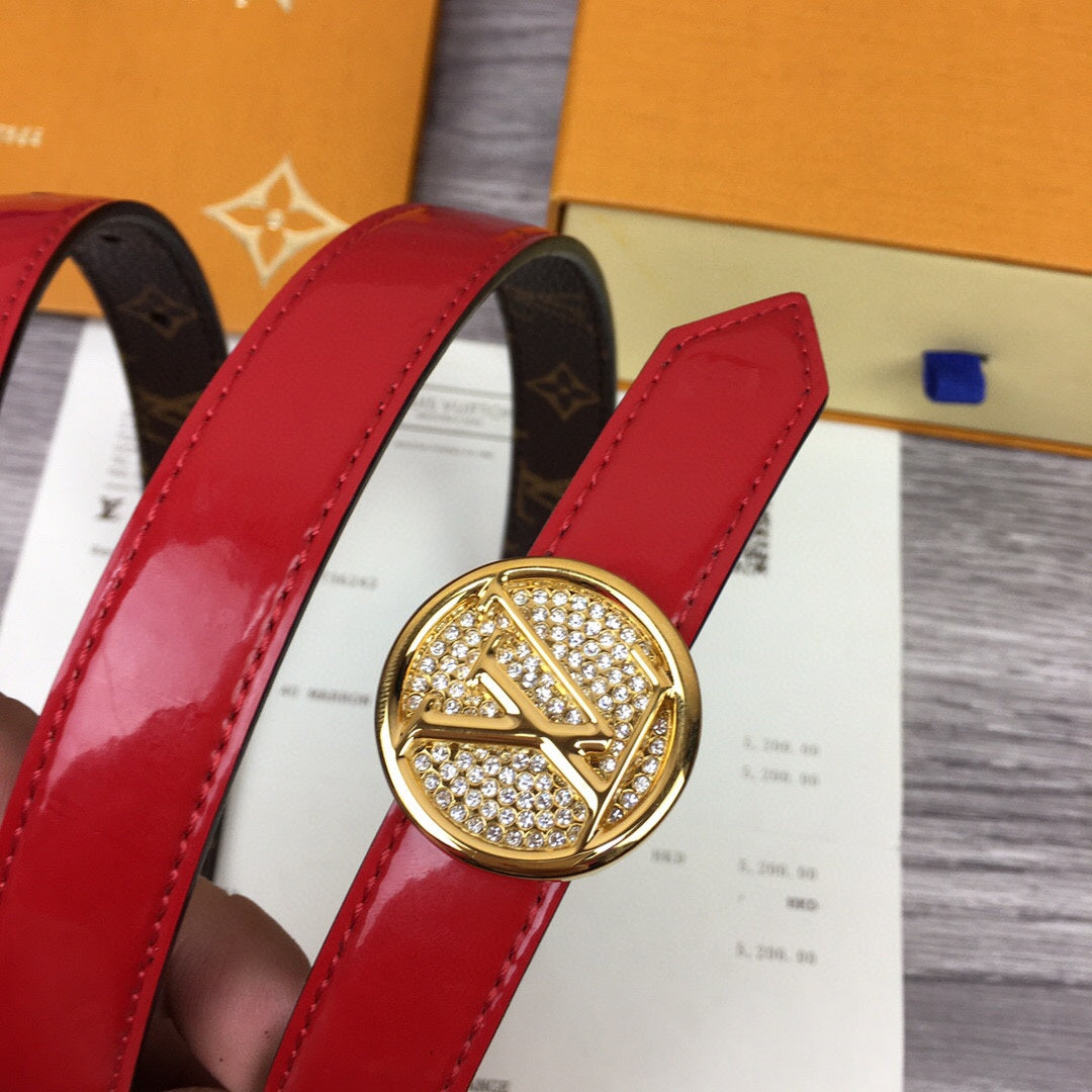 Louis Vuitton Cricle Reversible Belt Red