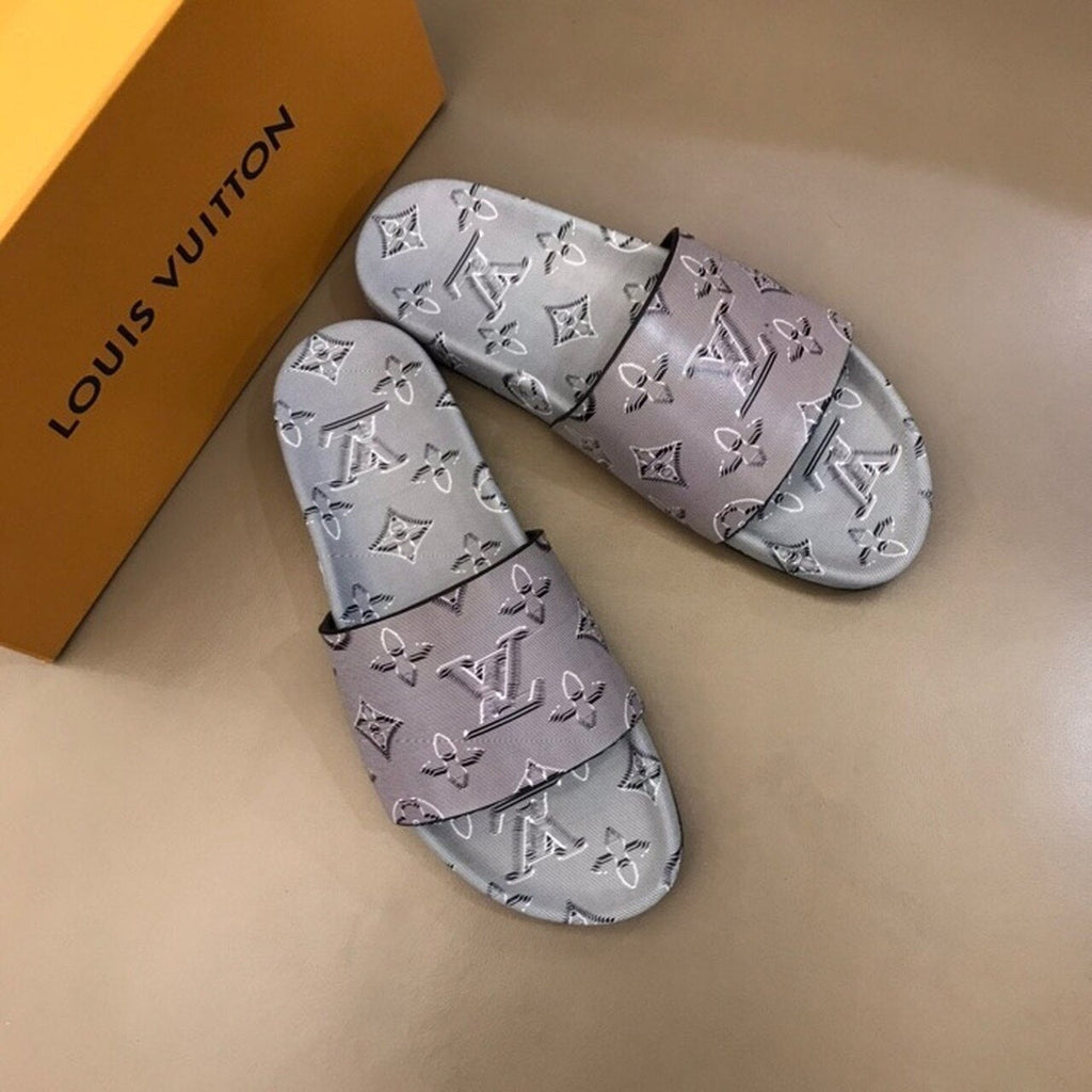 Louis Vuitton x Virgil Abloh Slide Sandals Spring/Summer Collection Gray-Black