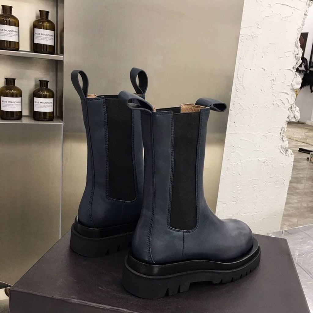 Bottega Veneta Boots Lambskin Leather Fall/Winter 2019 Collection, Dark Blue