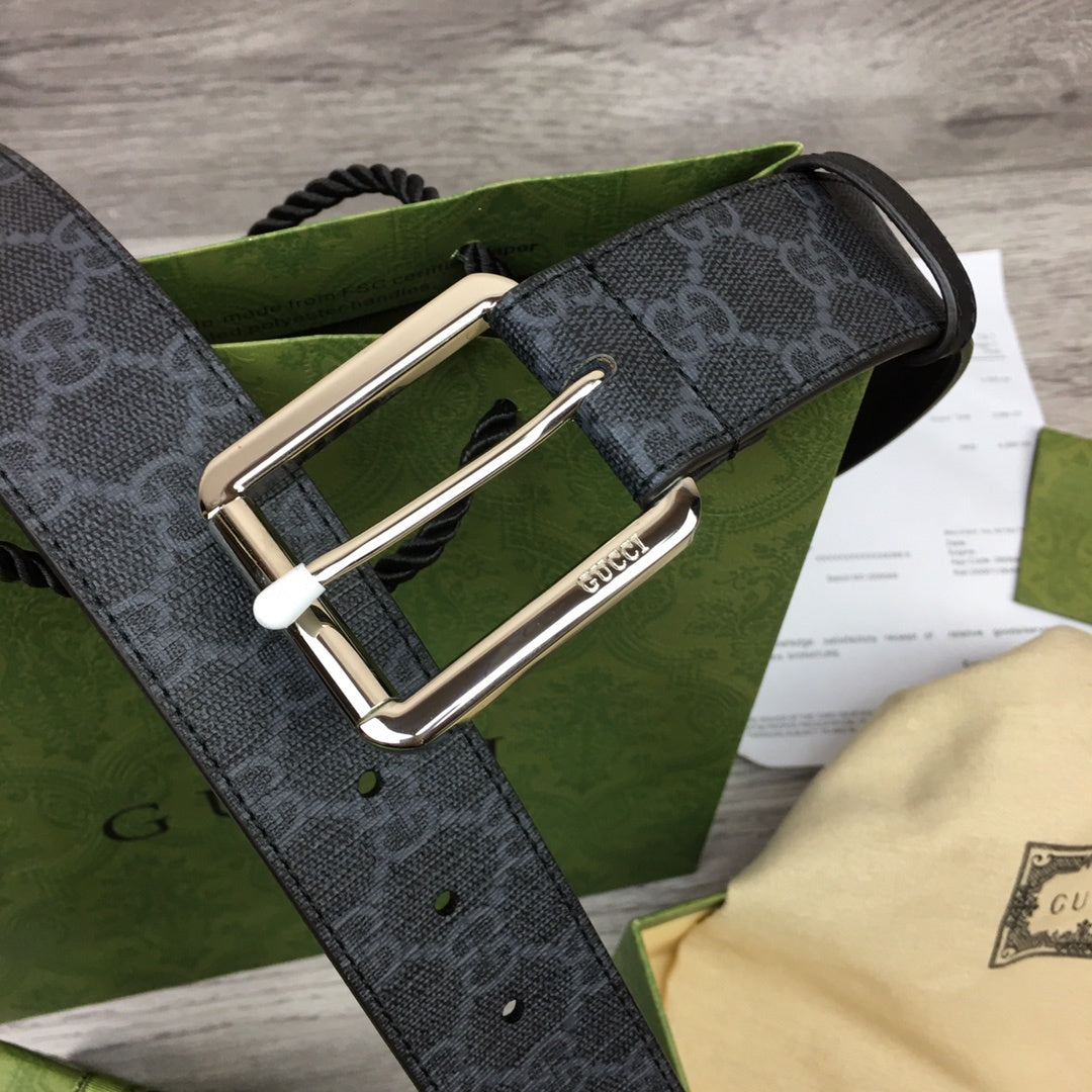 Gucci Belt With Square Buckle Black