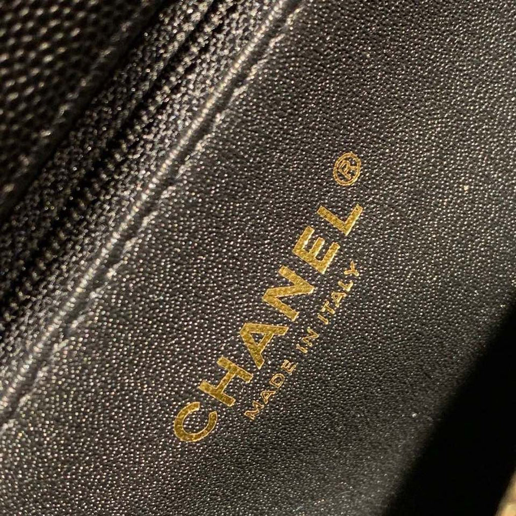 Chanel Coco Handle Quilted Lizard Handle Bag 30cm Caviar Leather Gold Hardware Spring/Summer Act 1 Collection, Black