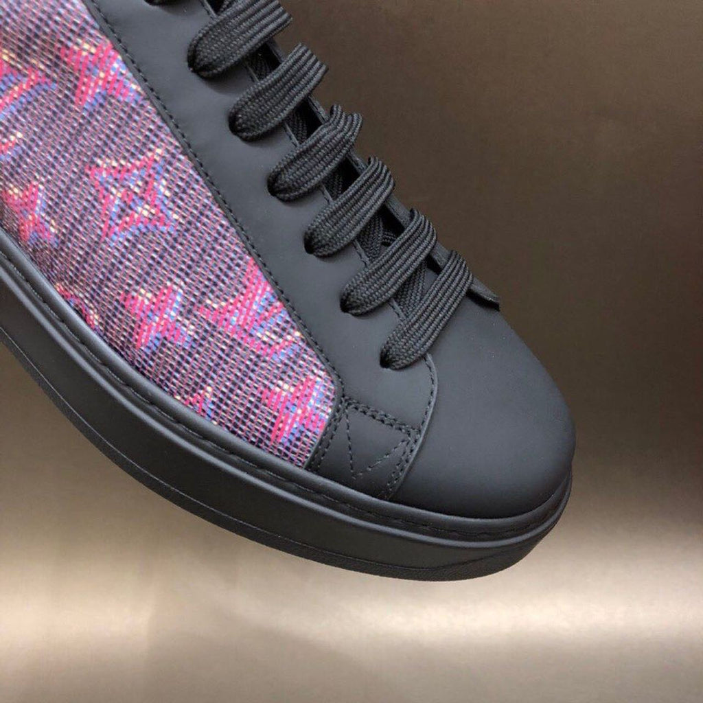 Louis Vuitton Time Out Low Top Sneakers Calfskin Leather Fall/Winter Collection, Purple/Black