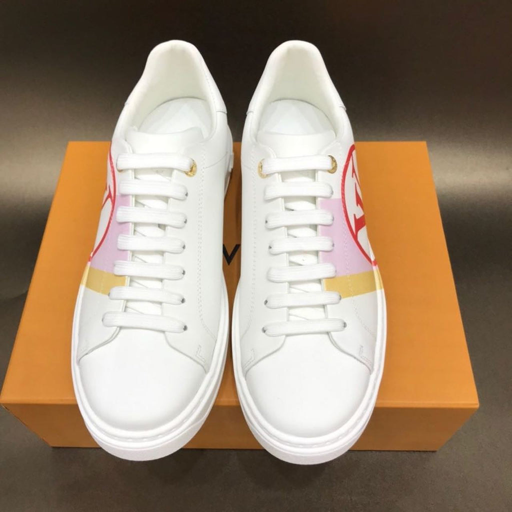 Louis Vuitton Time Out Low Top Sneakers Calfskin Leather Fall/Winter Collection White/Red