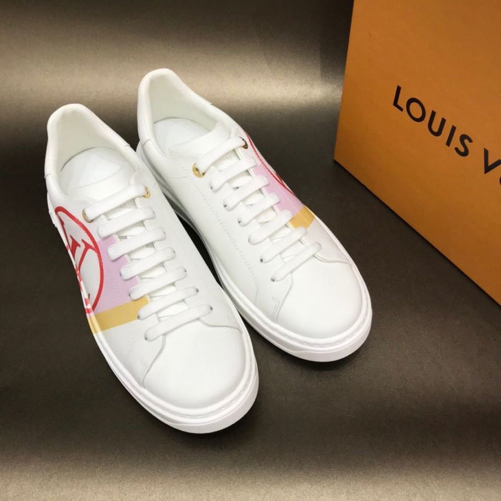 Louis Vuitton Time Out Low Top Sneakers Calfskin Leather Fall/Winter Collection White/Red