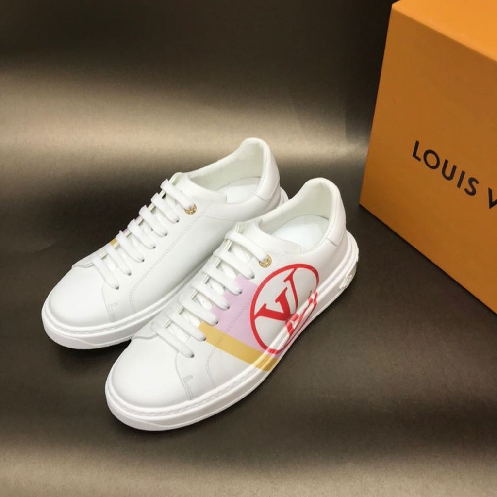 Louis Vuitton Time Out Low Top Sneakers Calfskin Leather Fall/Winter Collection White/Red