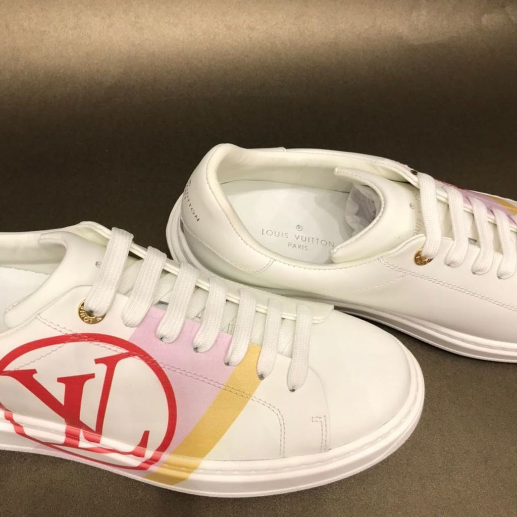 Louis Vuitton Time Out Low Top Sneakers Calfskin Leather Fall/Winter Collection White/Red