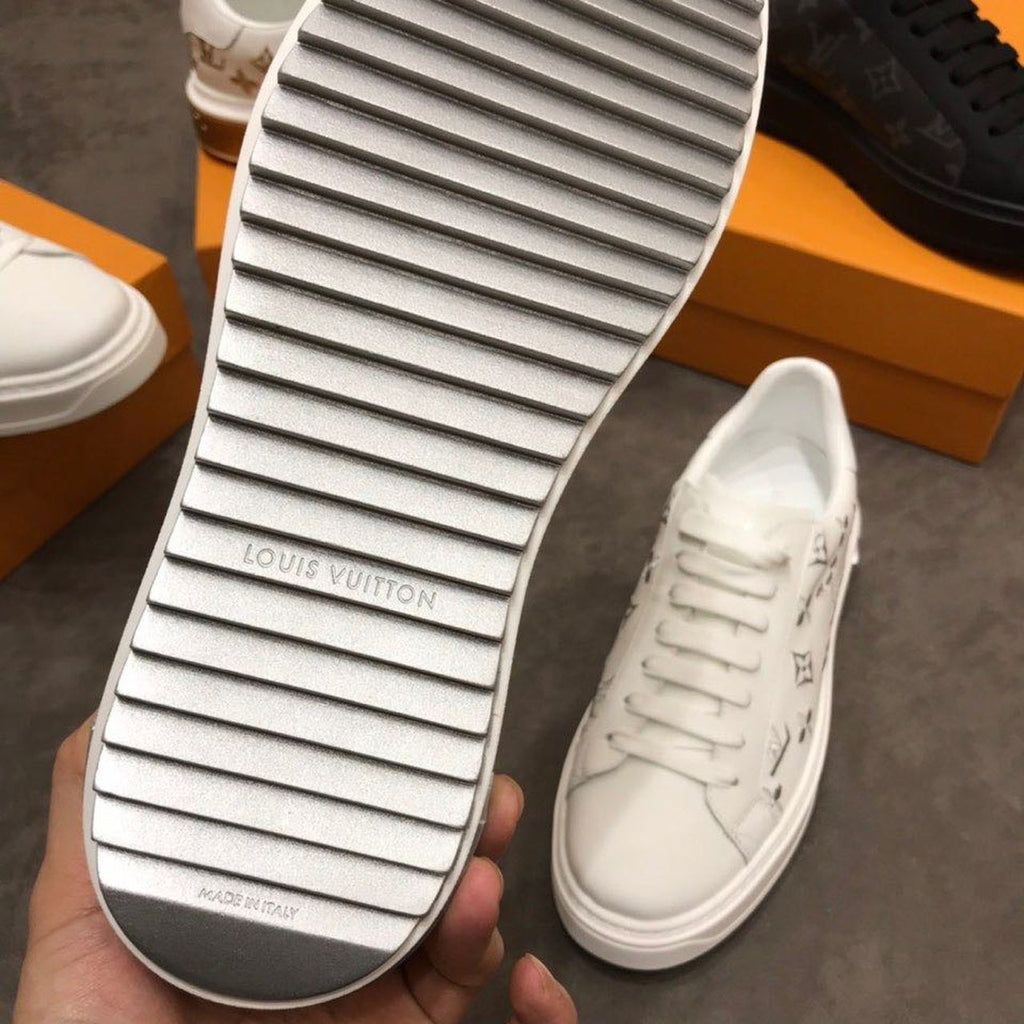 Louis Vuitton Time Out Low Top Sneakers Calfskin Leather Fall/Winter Collection White/Silver