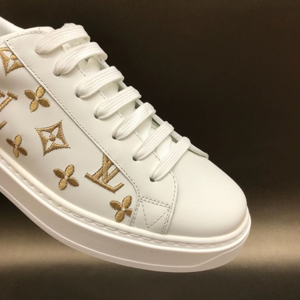 Louis Vuitton Time Out Low Top Sneakers Calfskin Leather Fall/Winter Collection White/Gold