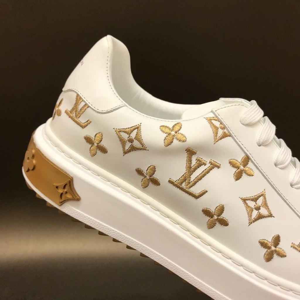 Louis Vuitton Time Out Low Top Sneakers Calfskin Leather Fall/Winter Collection White/Gold