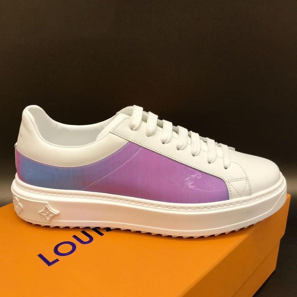 Louis Vuitton Time Out Low Top Sneakers Calfskin Leather Fall/Winter Collection 1A64RY, White/Multi