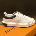Louis Vuitton Time Out Low Top Sneakers Calfskin Leather Fall/Winter Collection 1A64RY White/Brown