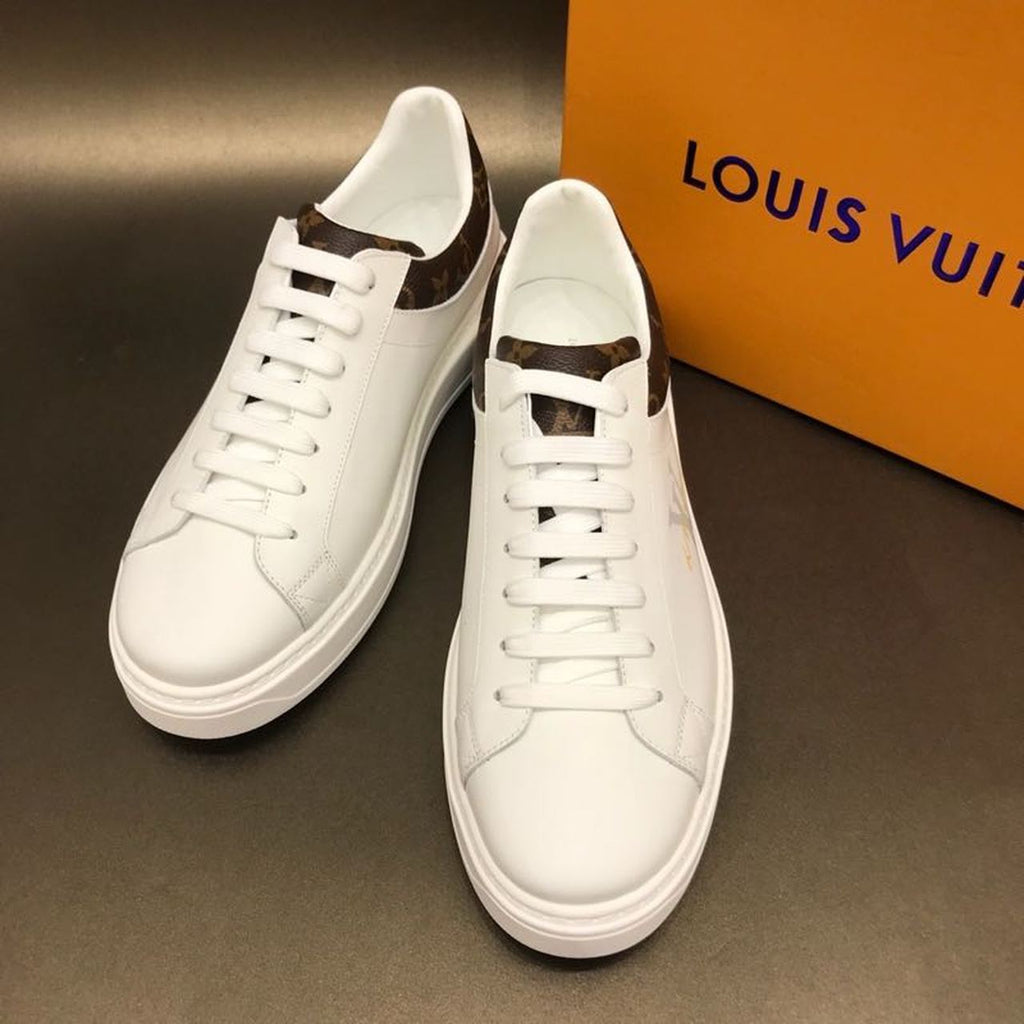Louis Vuitton Time Out Low Top Sneakers Calfskin Leather Fall/Winter Collection 1A64RY White/Brown