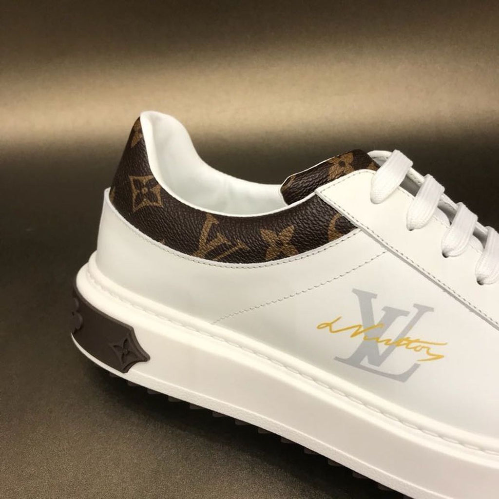 Louis Vuitton Time Out Low Top Sneakers Calfskin Leather Fall/Winter Collection 1A64RY White/Brown