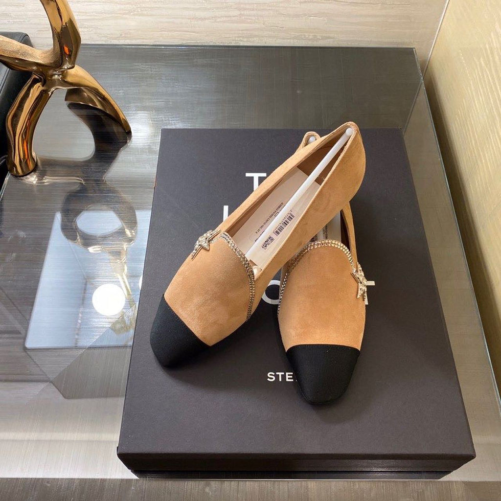 Chanel Jeweled Suede Flats Sandals Lambskin Leather Spring/Summer Collection Brown/Black