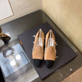 Chanel Jeweled Suede Flats Sandals Lambskin Leather Spring/Summer Collection Brown/Black