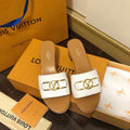 Louis Vuitton Lock It Flat Mules Calfskin Leather Spring/Summer Collection 1A64MN White