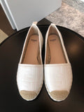 Fendi FF Logo Espadrilles Calfskin Leather Spring/Summer Collection White