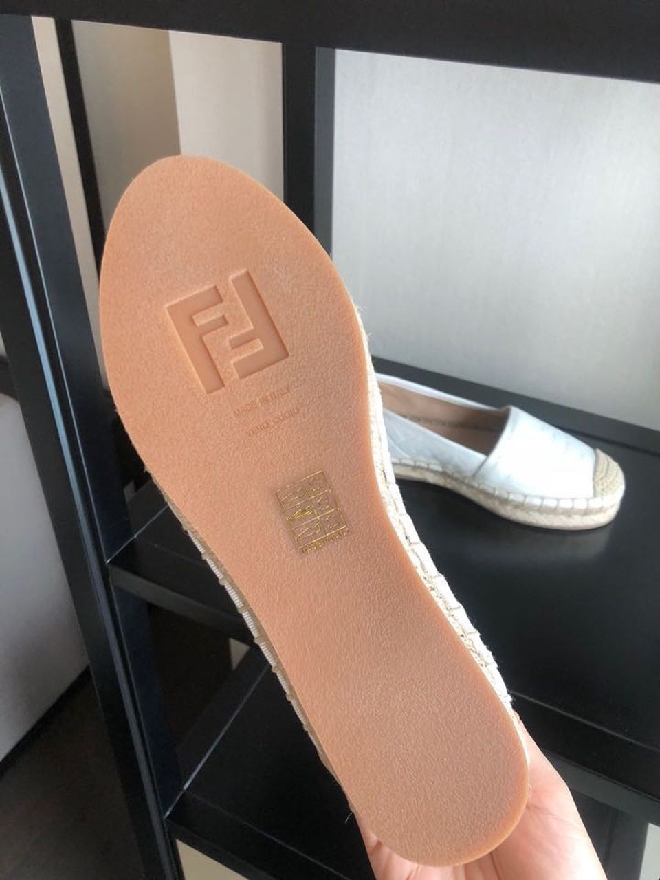 Fendi FF Logo Espadrilles Calfskin Leather Spring/Summer Collection White