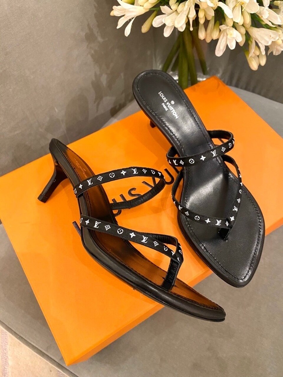 Louis Vuitton Citizen Thong Sandals Calfskin Leather Spring/Summer Collection 1A7S3A Black