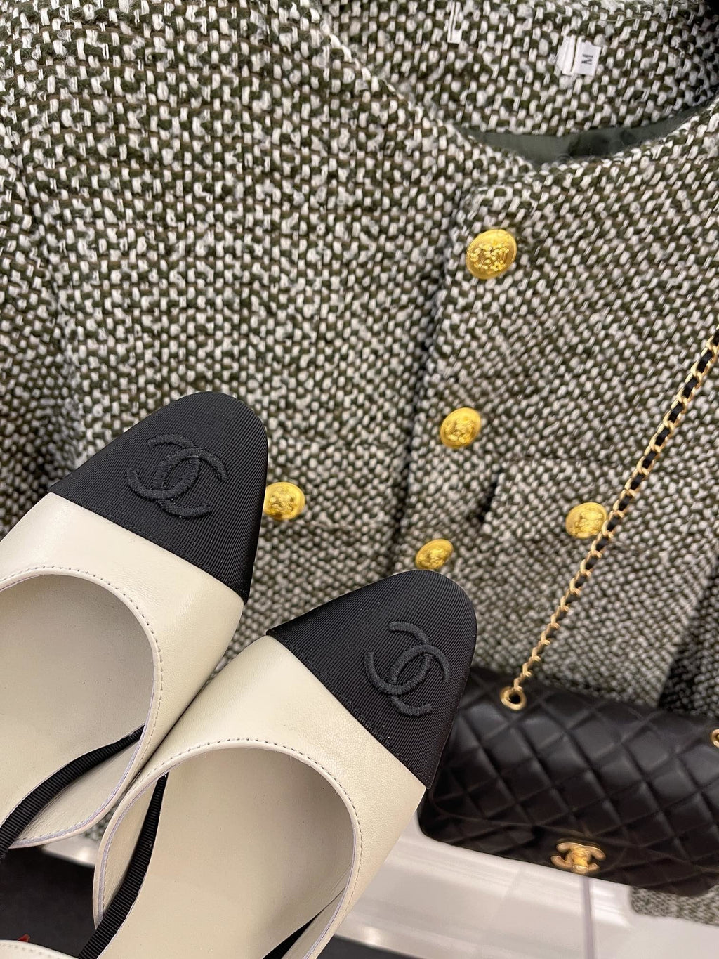 Chanel Sling Back White