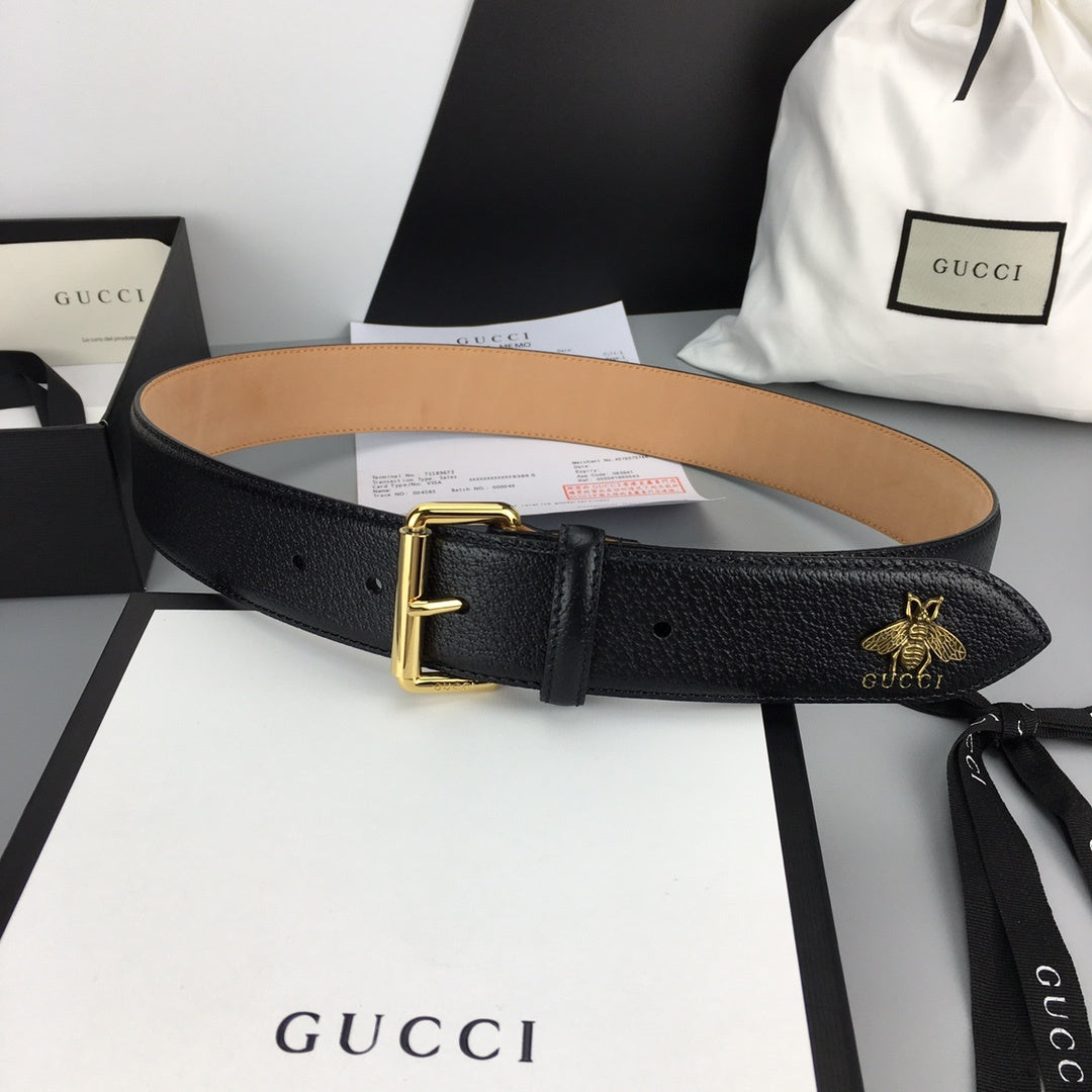Gucci Belt With Square Buckle Black