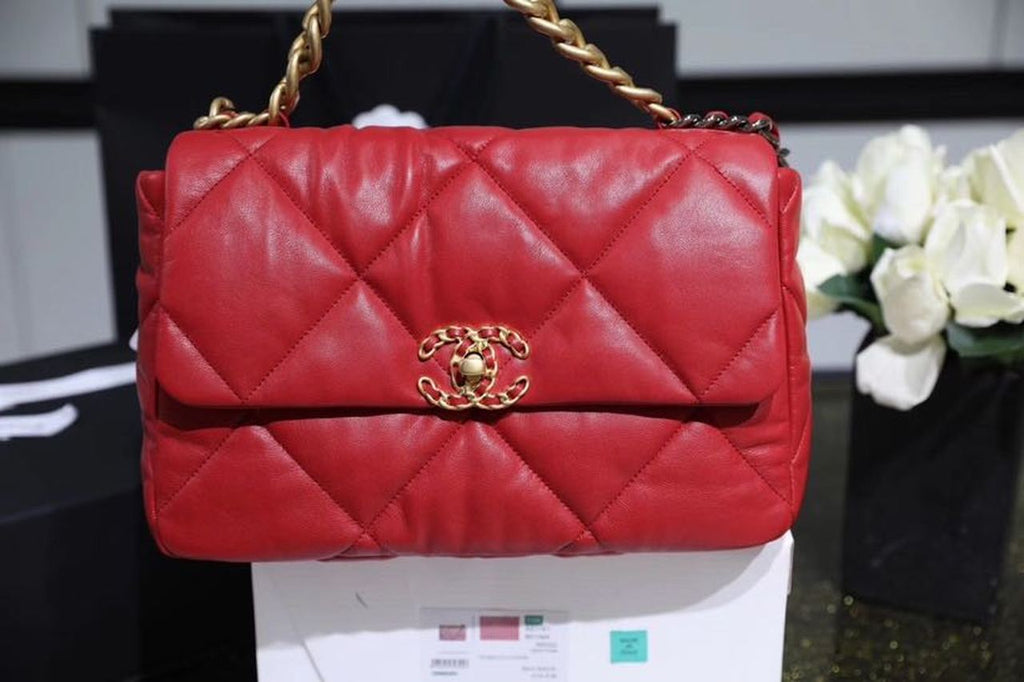 Chanel 19 Flap Bag 26cm Goatskin Leather Spring/Summer Act 1 Collection, Red