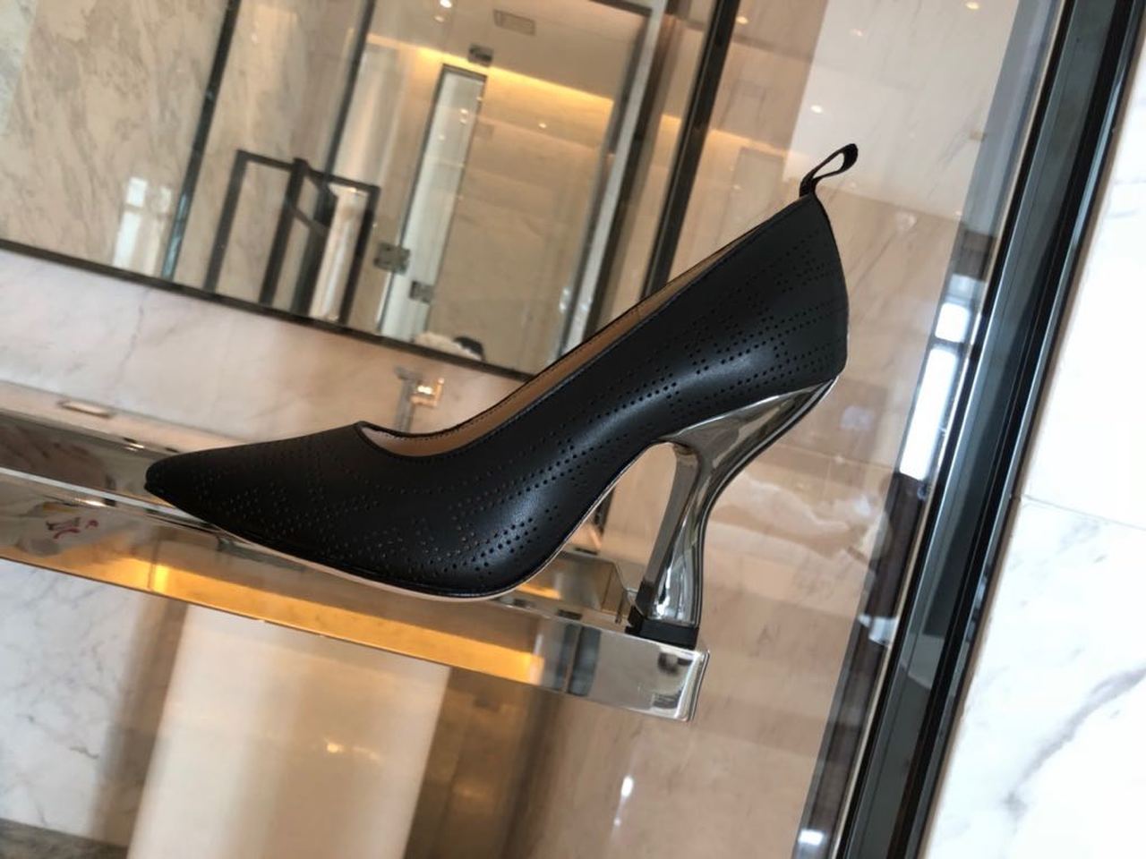 Fendi FF Perforated Pumps 85mm Spring/Summer Collection Black
