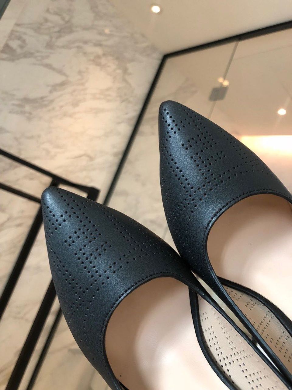 Fendi FF Perforated Pumps 85mm Spring/Summer Collection Black