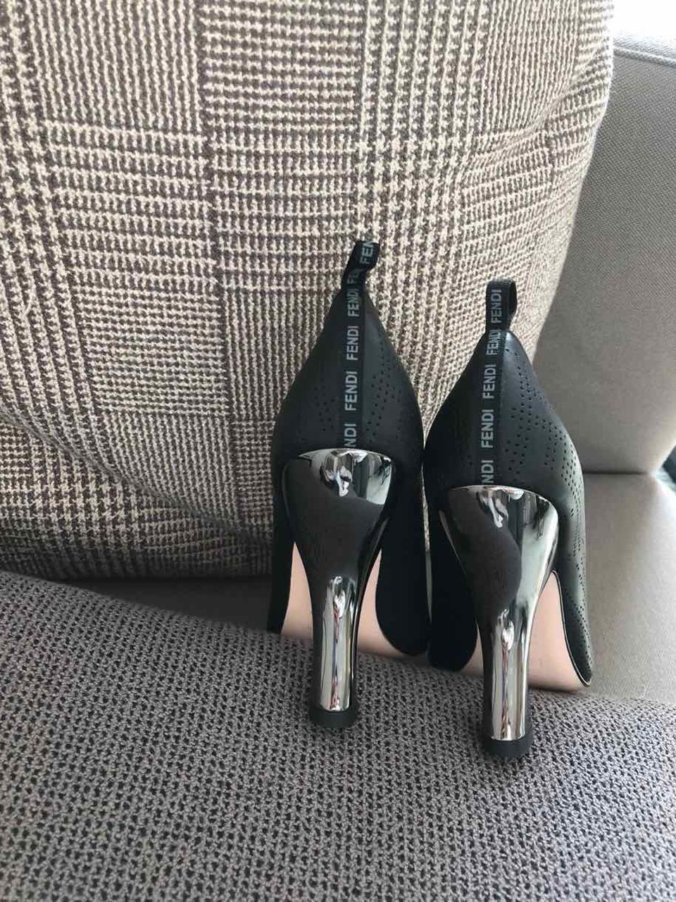 Fendi FF Perforated Pumps 85mm Spring/Summer Collection Black