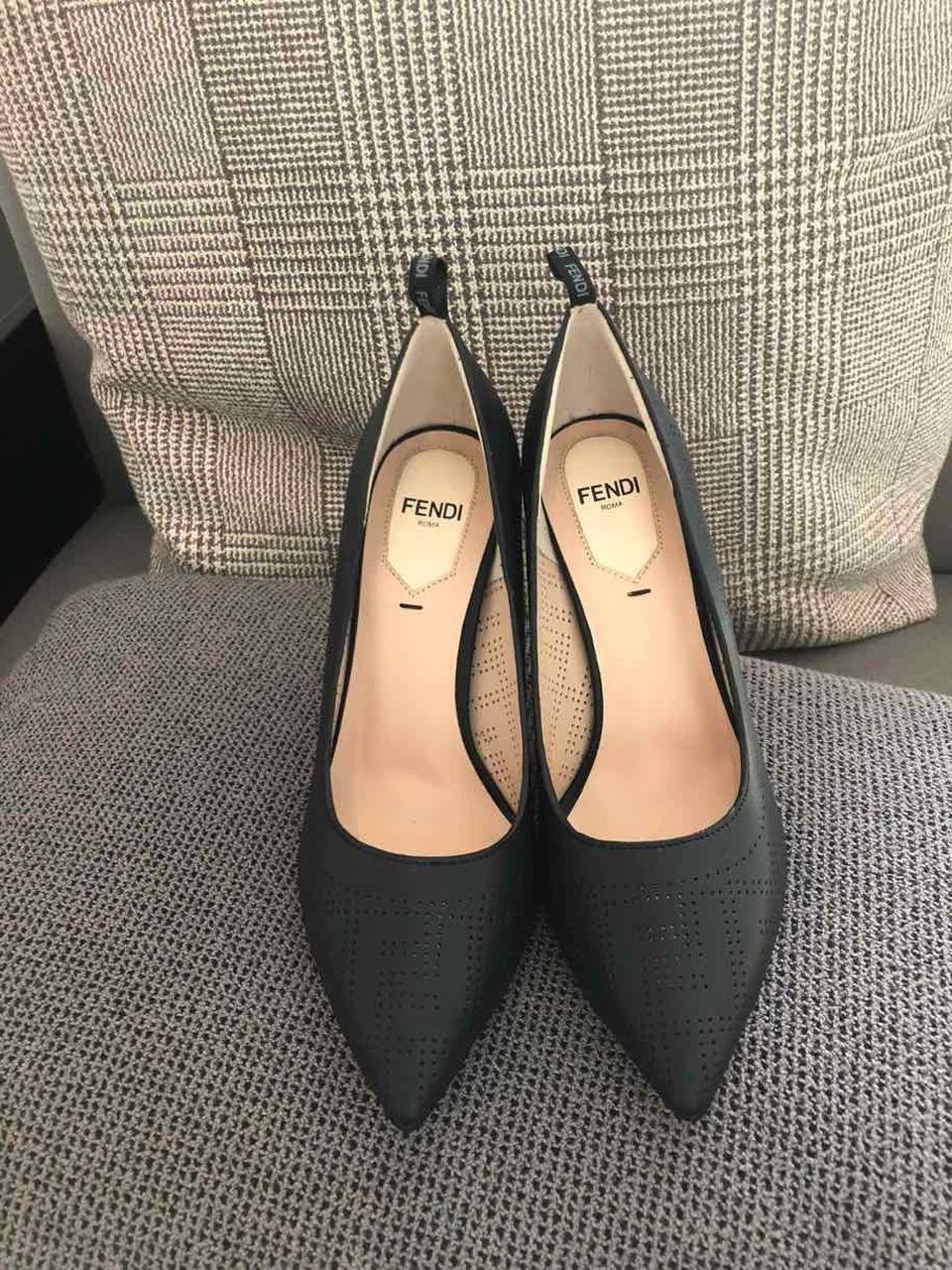 Fendi FF Perforated Pumps 85mm Spring/Summer Collection Black