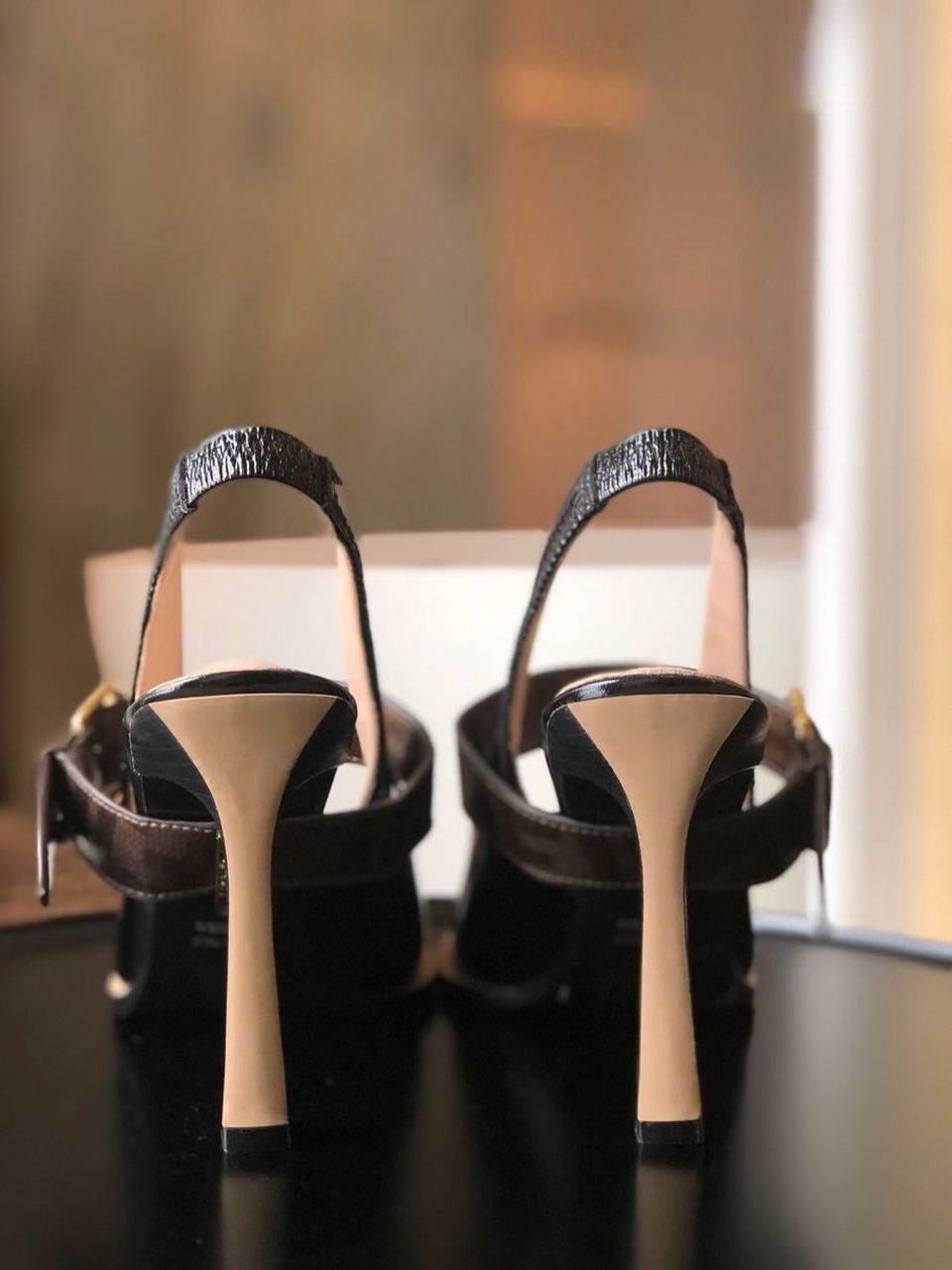 Fendi FFrame Slingback Pumps 95mm Spring/Summer Collection Black