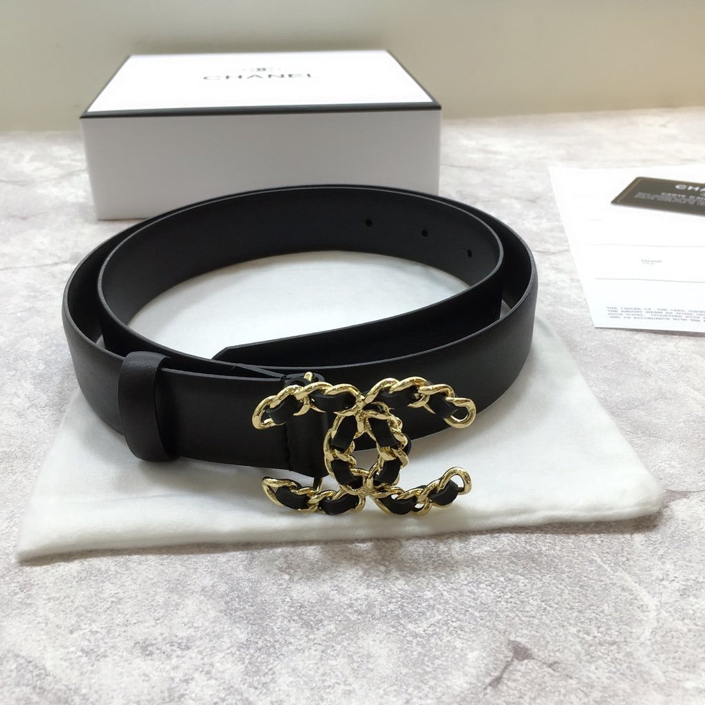 Chanel Belt With Double C Buckle Black