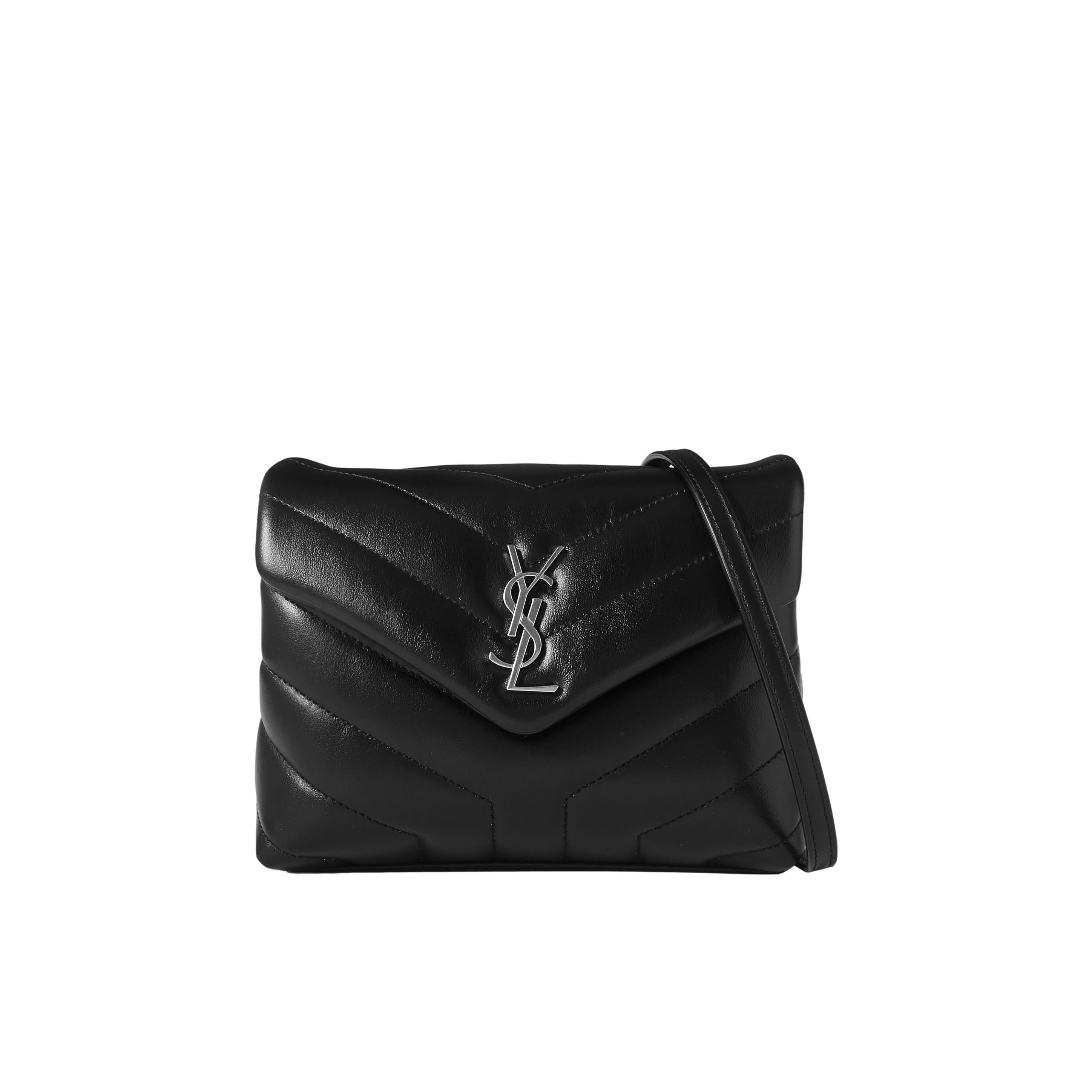 Saint Laurent Monogram Loulou Toy Silver Hardware Black Leather Shoulder Bag