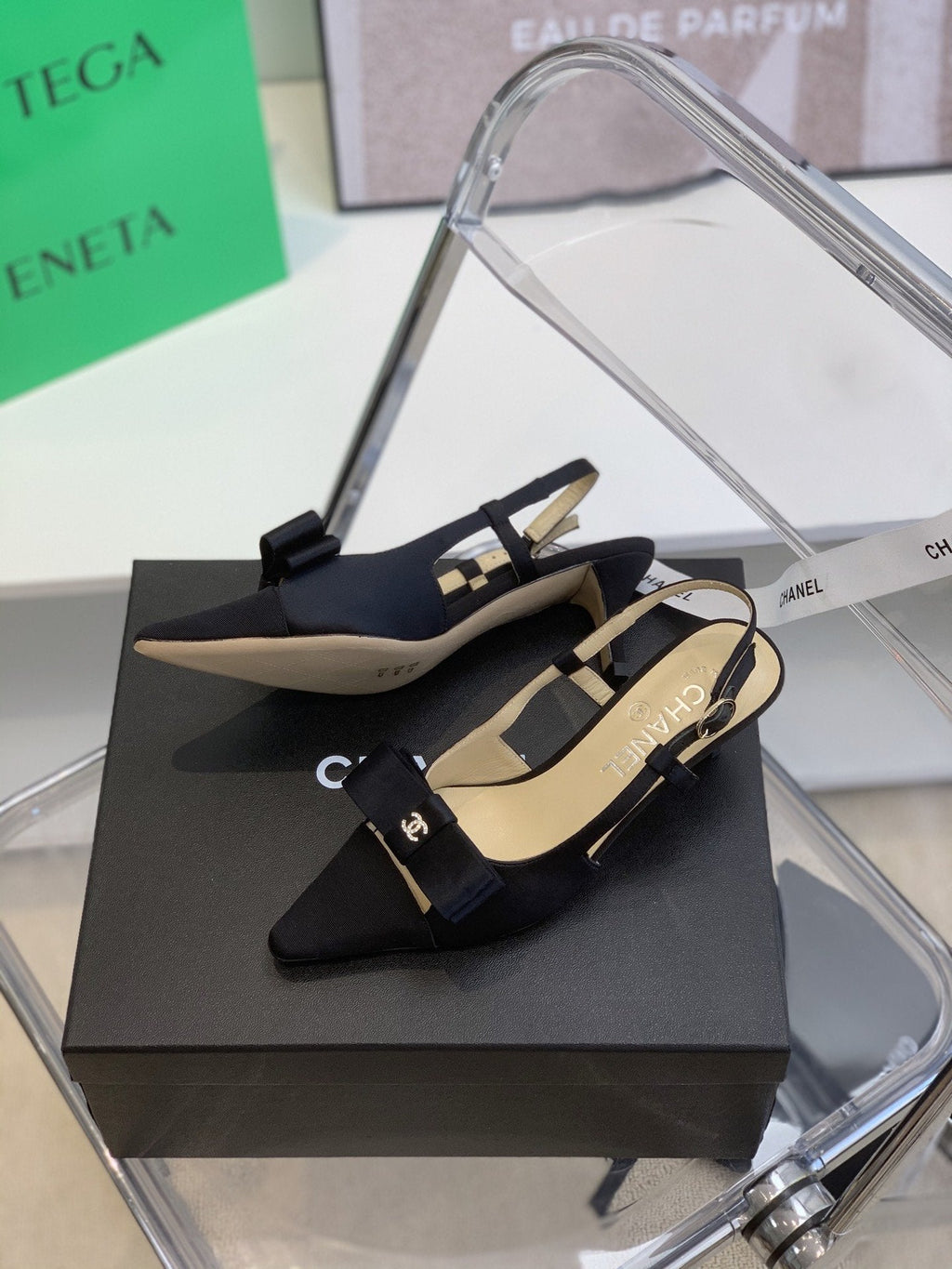 Chanel Sling Back Black